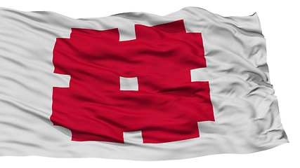 Image showing Isolated Gifu City Flag, Capital of Japan Prefecture, Waving on White Background