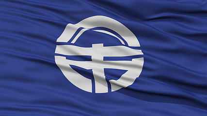 Image showing Closeup of Tokushima Flag, Capital of Japan Prefecture