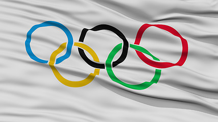 Image showing Closeup Olympic Flag