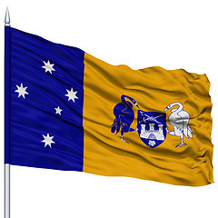 Image showing Canberra City Flag on Flagpole