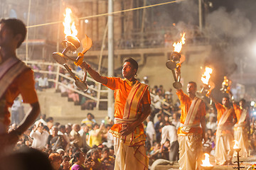 Image showing Ganges Aarti ceremony, Varanasi