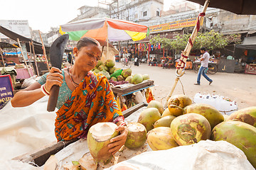 Image showing Coconut milk seller