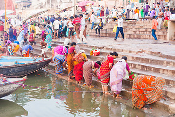 Image showing Ritual bathing in the River Ganges