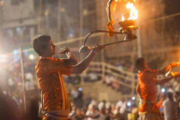 Image showing Ganges Aarti ceremony, Varanasi