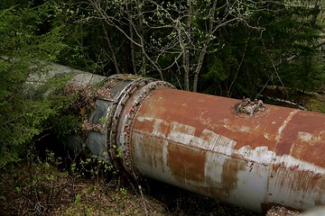 Image showing Rusty old turbine pipes     