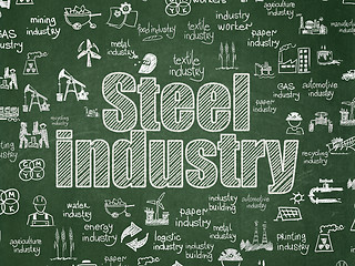 Image showing Manufacuring concept: Steel Industry on School board background