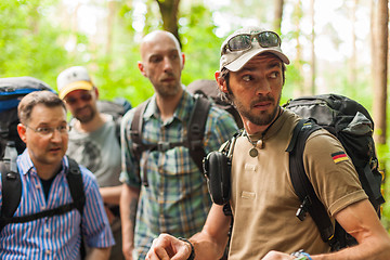 Image showing Hiking group makes plans