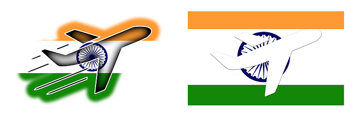 Image showing Nation flag - Airplane isolated - India