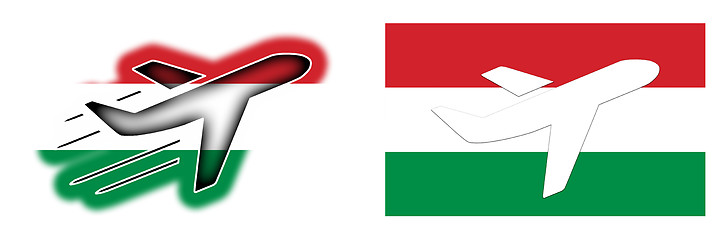 Image showing Nation flag - Airplane isolated - Hungary