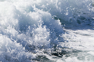 Image showing Wave of a ferry ship on the open ocean