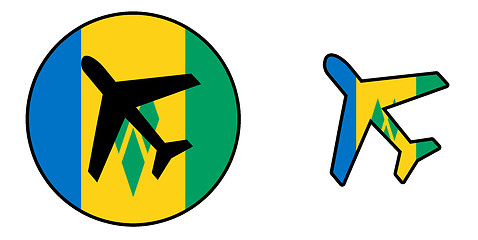 Image showing Nation flag - Airplane isolated - Saint Vincent and the Grenadin