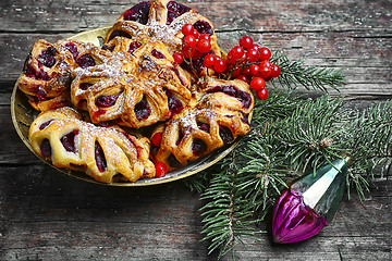 Image showing Christmas cookies and toy