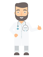 Image showing Doctor giving thumbs up vector illustration.