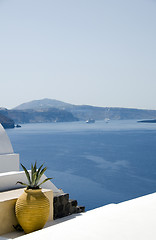 Image showing greek island architecture over mediterranean sea