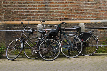 Image showing bicycles on street amsterdam holland