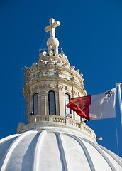 Image showing church with maltese flag malta detail