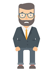 Image showing Embarrassed young businessman vector illustration.