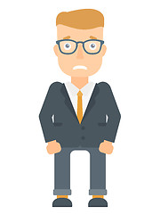 Image showing Embarrassed young businessman vector illustration.