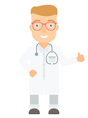 Image showing Doctor giving thumbs up vector illustration.