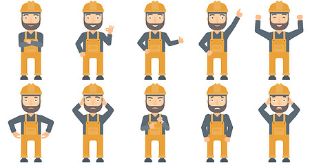 Image showing Vector set of constructors and builders characters