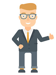 Image showing Businessman giving thumb up vector illustration.