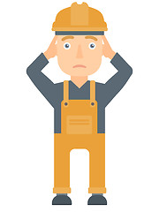 Image showing Builder grabs his head vector illustration.