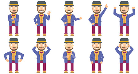 Image showing Vector set of circus artist characters.