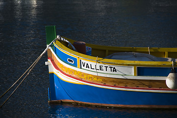 Image showing Marsaxlokk ancient fishing boat village malta mediterranean