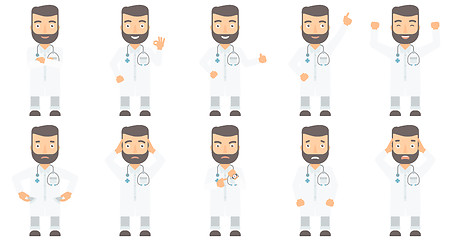 Image showing Vector set of doctors characters.