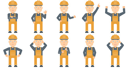 Image showing Vector set of constructors and builders characters