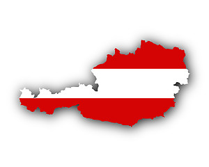 Image showing Map and flag of Austria