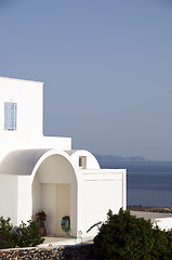 Image showing cyclades greek architecture house with aegean view