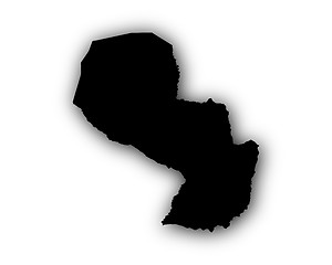 Image showing Map of Paraguay with shadow