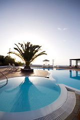 Image showing swimming pool greek islands santorini