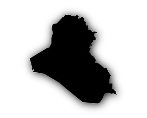 Image showing Map of Iraq with shadow