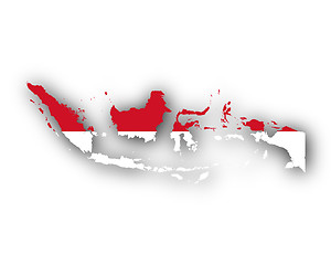 Image showing Map and flag of Indonesia