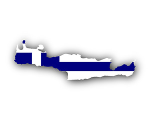 Image showing Map and flag of Crete