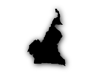 Image showing Map of Cameroon with shadow