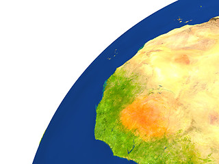 Image showing Country of Burkina Faso satellite view