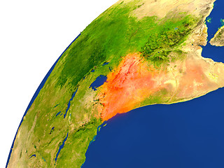 Image showing Country of Kenya satellite view