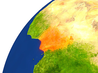 Image showing Country of Nigeria satellite view