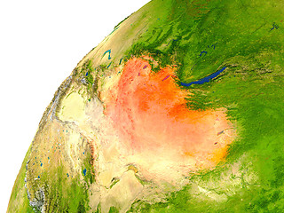 Image showing Country of Mongolia satellite view