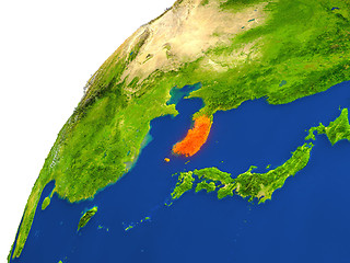 Image showing Country of South Korea satellite view
