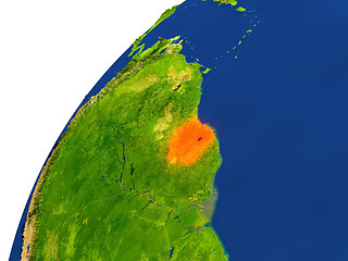 Image showing Country of Suriname satellite view