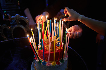 Image showing Blazing Amazing Birthday Candles. Happy Birthday.