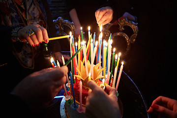 Image showing Blazing Amazing Birthday Candles. Happy Birthday.