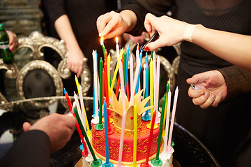 Image showing Blazing Amazing Birthday Candles. Happy Birthday.