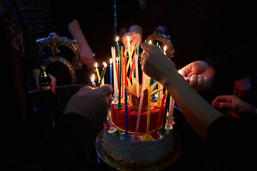 Image showing Blazing Amazing Birthday Candles. Happy Birthday.