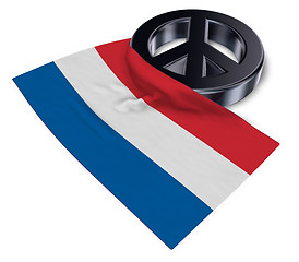 Image showing peace symbol and flag of the netherlands - 3d rendering