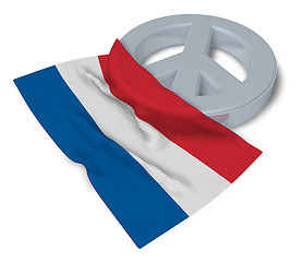 Image showing peace symbol and flag of the netherlands - 3d rendering
